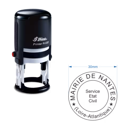 Tampon automatique personnalisé Shiny R-532 - noir - Ø 32 mm