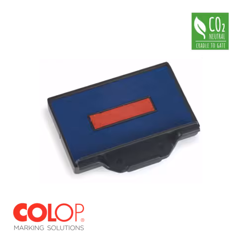 Cassette Colop équivalente 6/53 - bicolore bleu-rouge
