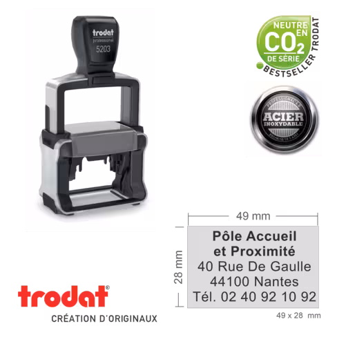 Tampon personnalisé Trodat Professional 5203 4.0 - 49 x 28 mm