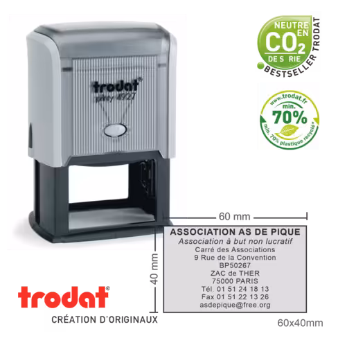 Tampon personnalisé Trodat 4927 Printy - 60 x 40 mm