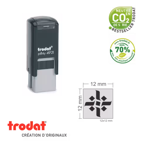 Tampon personnalisé Trodat 4921 Printy - 12 x 12 mm