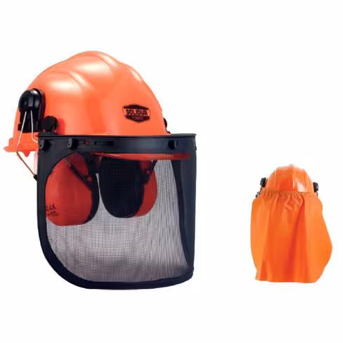 Casque forestier complet - Solidur - orange