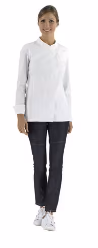 Veste de cuisine femme Saffron manches longues - Cepovett - 50% coton - 50% polyester - blanc - taille 3