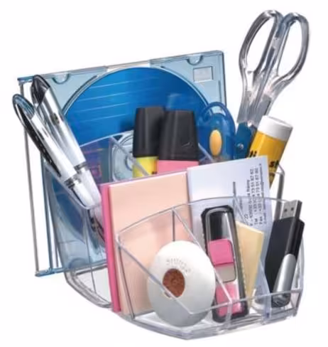 Organisateur de bureau Cep - 8 compartiments - noir transparent