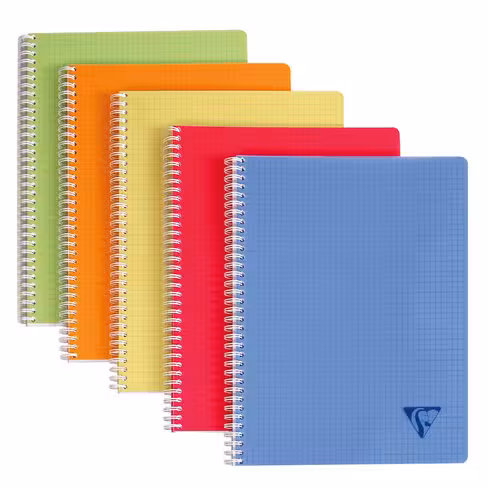 Cahier A4 spirale Clairefontaine - 180 pages - quadrillé quadrillé - lot de 5