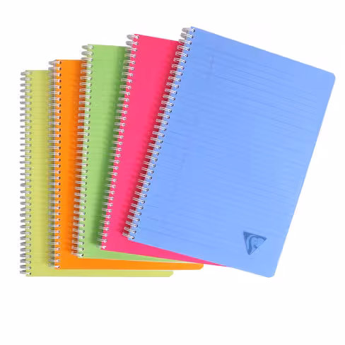 Cahier A4 spirale Clairefontaine - 180 pages - ligné avec ligné avec marge - lot de 5