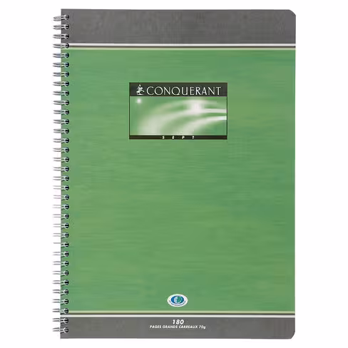Cahier A4 spirale réglure seyès Conquérant - 180 pages -