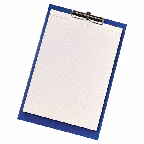 Porte-bloc à pince A4+ - PVC - bleu