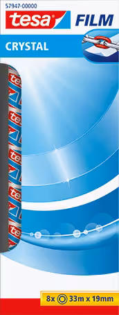 Ruban adhésif Tesa - 33 m x 19 mm - tour de 8 rouleaux