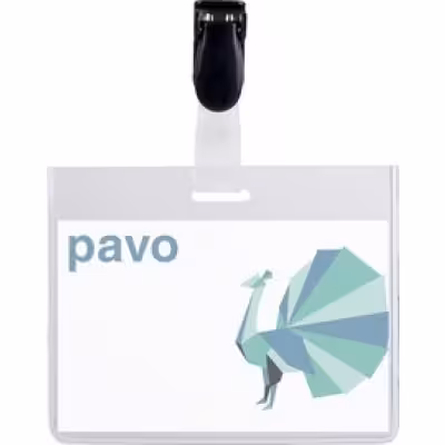 Badge visiteur Pavo - à clip - 60 x 90 mm - lot de 50