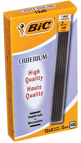 Mine 2 mm HB Bic Conte 7550 - étui de 6