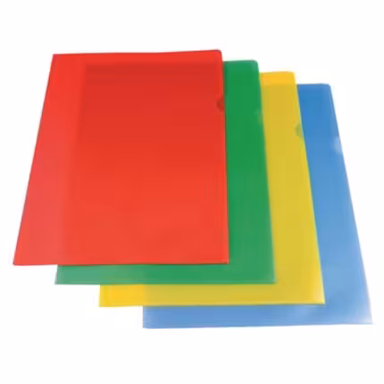 Pochette coins A4 - polypropylène - coloris assortis - lot de 100