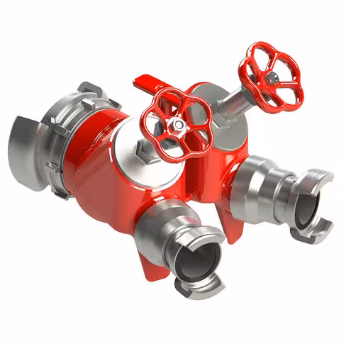 Division à volants - entrée 1 x AR 100 à verrou - sorties 2x DSP 50 sans verrou PN 16