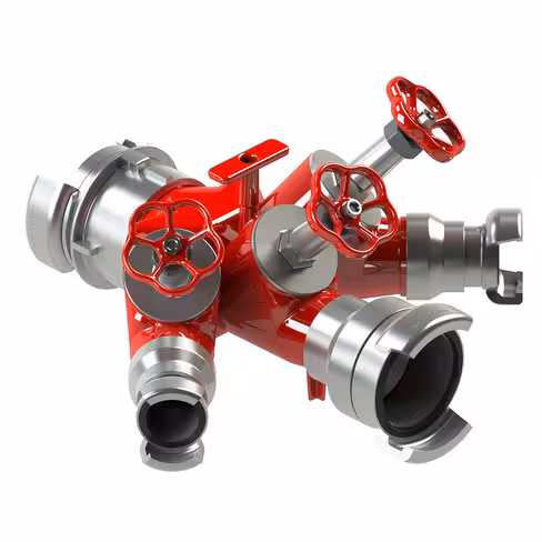 Division à volants - entrée 1 x AR 100 à verrou - sorties 2x DSP 50 et 1 x AR 100 sans verrou PN 16