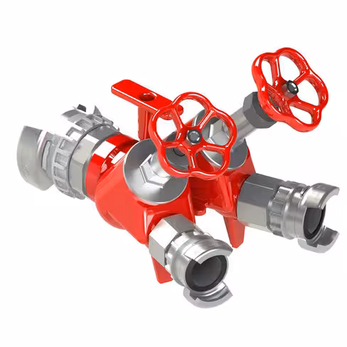 Division à volants - entrée 1 x DSP 65 à verrou - sorties 2x DSP 40 à verrou PN 25