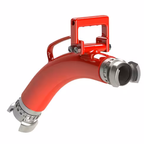 Coude antirecul à poignée - entrée 1x DSP 50 avec verrou - sortie 1x DSP 50 avec verrou