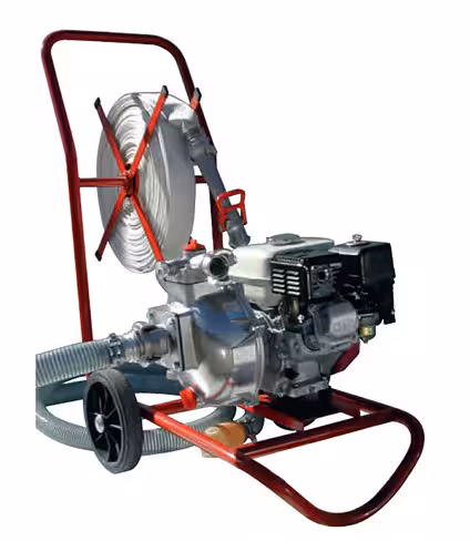 Motopompe incendie sur chariot livrée complète - débit max 24 m3/h