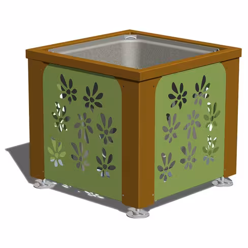 Jardinière carrée Scarlet Flower - métal - l. 84 x h. 78 x pr. 84 cm - déchargé sous abri
