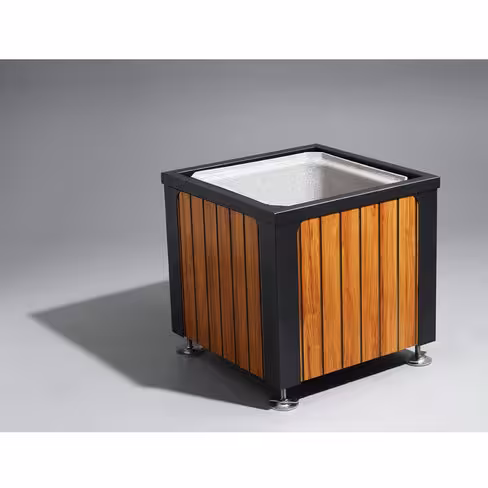 Jardinière carrée Symbios - habillage statifié HPL - l. 84 x h. 78 x pr. 84 cm