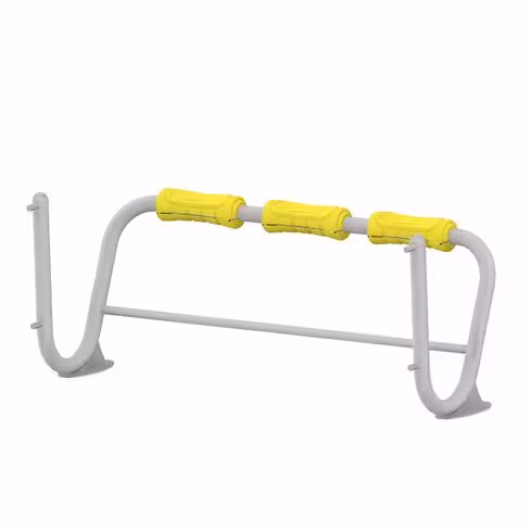 Banc assis-debout Design - assise plastique - piétement métal - l. 250 - déchargé sous abri