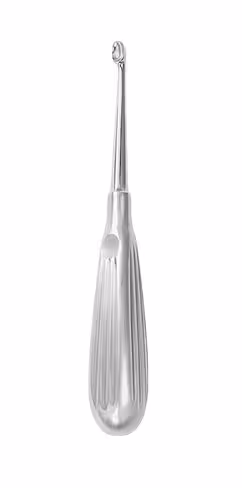 Curette tranchante Volkmann no. 2, 17 cm, ovale, avec manche creux