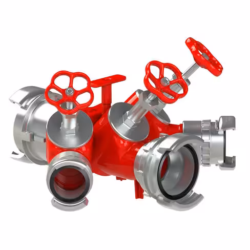 Division 3 robinets à volant - entrée 1x AR 100 à verrou - sortie 1 AR 100 à verrou sorties 2x DSP 65 à verrou alu