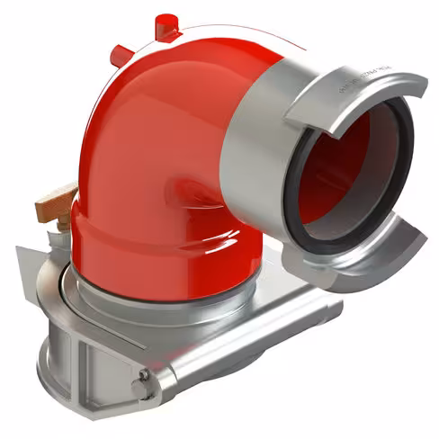 Coude à 90° - entrée 1x Keyser femelle 100 - sortie 1x AR 100 - aluminium