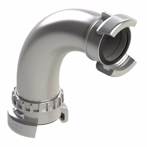 Coude à 90° - entrée 1x DSP 65 à verrou - sortie 1x DSP 65 sans verrou - aluminium