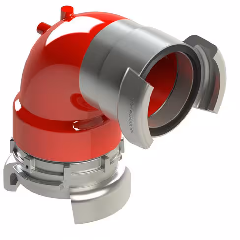 Coude à 90° - entrée 1x AR 100 à verrou - sortie AR 100 sans verrou - aluminium