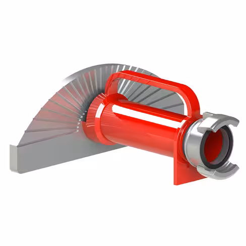 Écran rideau d'eau 1200 l/min - entrée 1x DSP 65 sans verrou - aluminium et polyester rouge