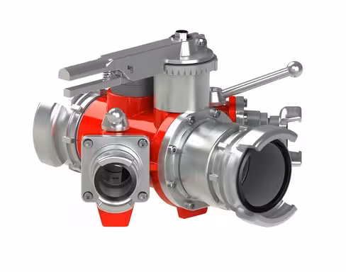 Division vanne quart de tour Tripok 2016 - entrée 1x AR 100 à verrou - sorties 1x AR 100 + 2x DSP 50 sans verrou - alu