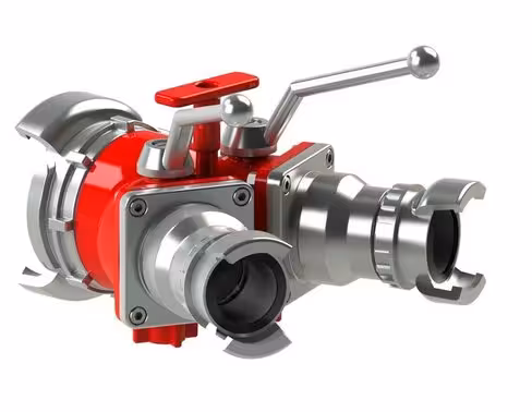 Division vanne quart de tour Bipok 2017 - entrée 1x AR 100 à verrou - sortie 2x DSP 50 à verrou - aluminium
