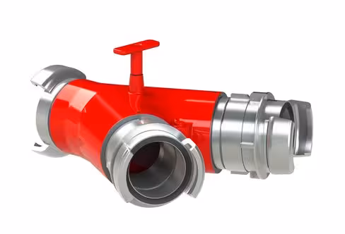 Collecteur à clapet - entrée 2x AR 100 à verrou tournantes - sortie 1x AR 100 sans verrou - aluminium