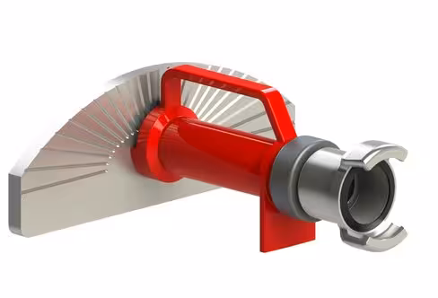 Ecran rideau d'eau 500 l/min - entrée DSP 50 sans verrou - aluminium + polyester rouge