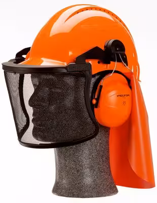 Casque forestier aéré harnais à créamail - 3M - orange - taille standard