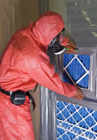 Masque de protection respiratoire - Scott Safety - filtrant à ventilation assistée - connecteur externe -