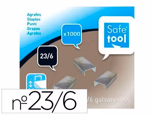 Agrafe - 23/6 galvanisé - capacité d'agrafage - 2,8 mm - lot de 1 000