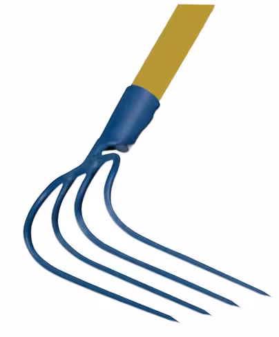 Fourche 4 dents courbées - manche en fibre 1,50 m