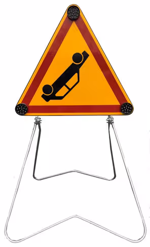 Triangle manuel 700 mm - classe 2 - AK 31 (voiture renversée) 3 feux diamètre 65 mm