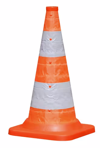 Cône de Lubeck pliable 500 mm - classe 2 - diode intégrée - piles fournies