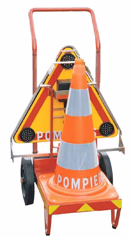 Chariot balisage - capacité 15 cônes + 1 triangle