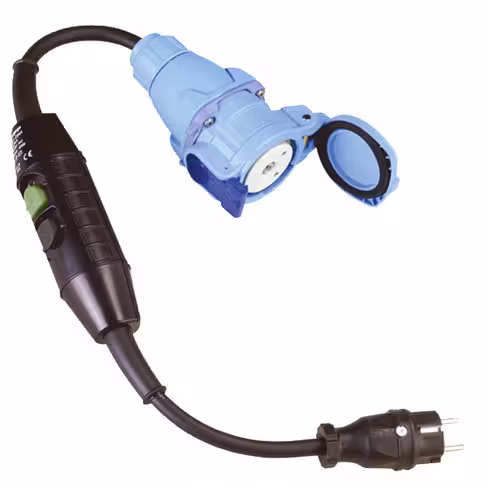 Prise NF mâle reliée par câble - protection différentielle 30 mA et socle Maréchal femelle DS1