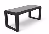 Table de pique nique Osaka - lattes plastique recyclé - l. 190 cm - pieds noir - coloris standard