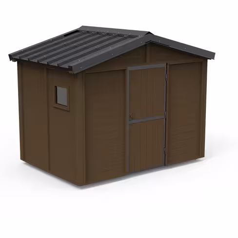 Abri de jardin - habillage lattes plastique recyclé 3 x 2 m porte simple - coloris standard