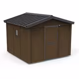 Abri de jardin - habillage lattes plastique recyclé 3 x 3 m porte simple - coloris standard
