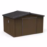 Abri de jardin - habillage lattes plastique recyclé 4 x 3 m porte double - coloris standard