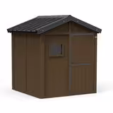 Abri jardin - habillage lattes plastique recyclé 2 x 2 m - porte simple - coloris standard