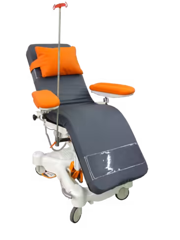 Fauteuil avec accoudoirs DHC Fusion + - matelas l. 600 mm - gris