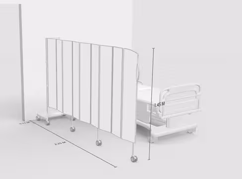 Paravent 9 sections l. 225 x h. 145 cm mobile blanc