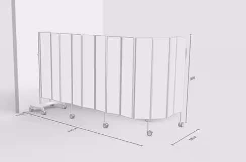 Paravent 12 sections l. 300 x h. 145 cm mobile blanc